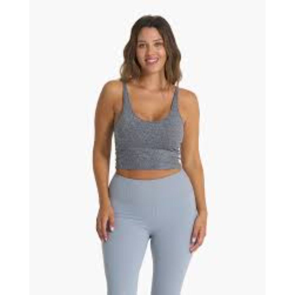 Vuori Halo Performance Crop size medium gray space dye
